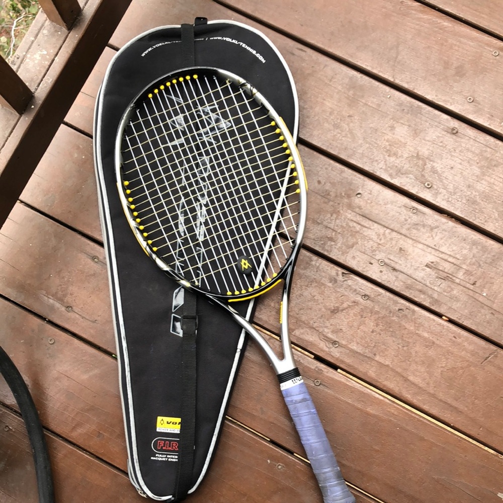 Tennis Racket with Yellow Strings - Picture 4 of 4